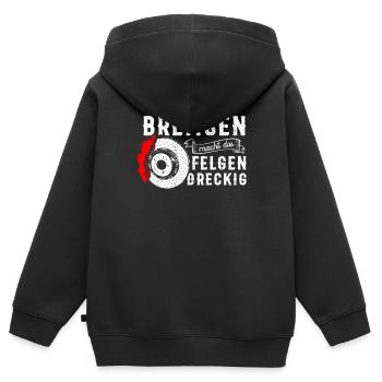 Bremsen macht die Felgen dreckig - Kinder Premium Organic Zip Hoodie - Schwarz - Hinten - AI Model Kid Male (0cm)