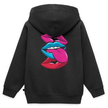Années 90 - Sweat Premium à capuche zippé enfant bio - noir - Dos - AI Model Kid Male (0cm)