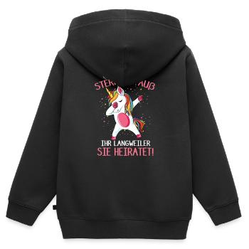 Fresst meinen Sternenstaub ihr Langweiler - Kinder Premium Organic Zip Hoodie - Schwarz - Hinten - AI Model Kid Male (0cm)