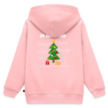 Oh Geometree Drôle prof de maths de Noël - Sweat Premium à capuche zippé enfant bio - rose - Dos - AI Model Kid Female (0cm)