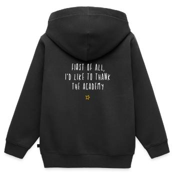 First of all I'd like to thank the Academy - Kinder Premium Organic Zip Hoodie - Schwarz - Hinten - AI Model Kid Male (0cm)