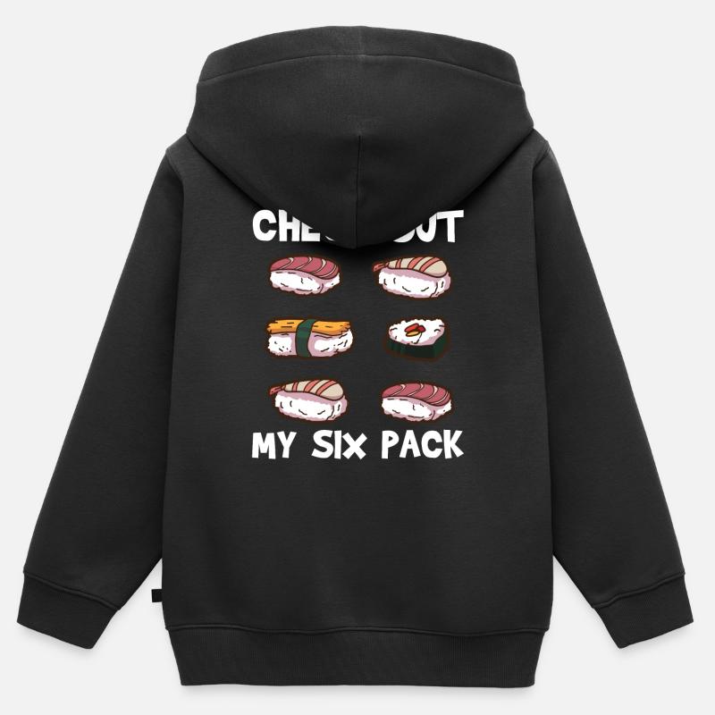 Sushi - Sweat Premium à capuche zippé enfant bio - noir