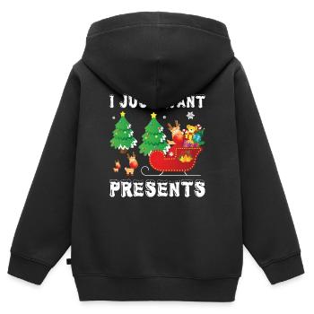 Merry Christmas Christmas Christmas Present - Kinder Premium Organic Zip Hoodie - Schwarz - Hinten - AI Model Kid Male (0cm)