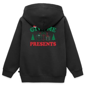 Christmas - Kinder Premium Organic Zip Hoodie - Schwarz - Hinten - AI Model Kid Male (0cm)