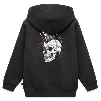 Heavy Metal Punk Rock Totenkopf Schädel - Kinder Premium Organic Zip Hoodie - Schwarz - Hinten - AI Model Kid Male (0cm)
