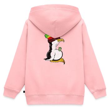 Tux Linux Pinguin Kaffee Pause Computer Nerd Retro - Kinder Premium Organic Zip Hoodie - Rosa - Hinten - AI Model Kid Female (0cm)