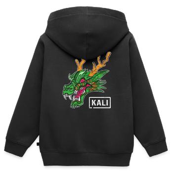 Kali Linux Computer Administrator Tux Drachen Kopf - Kinder Premium Organic Zip Hoodie - Schwarz - Hinten - AI Model Kid Male (0cm)