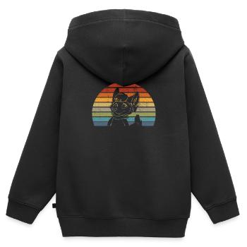 Furry Fox Furry Fursom Furries rétro - Sweat Premium à capuche zippé enfant bio - noir - Dos - AI Model Kid Male (0cm)