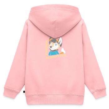 Think Pawsitive Furries Hugs Fursom Furry Furursuit - Sweat Premium à capuche zippé enfant bio - rose - Dos - AI Model Kid Female (0cm)