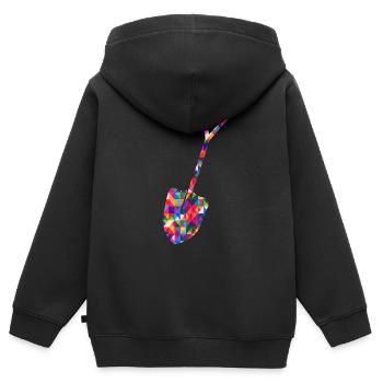 Schaufel Mosaik Bunt - Kinder Premium Organic Zip Hoodie - Schwarz - Hinten - AI Model Kid Male (0cm)