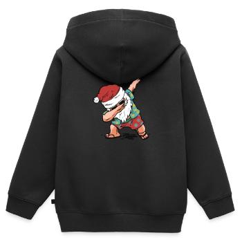 Drôle cadeau de Noël au père Noël - Sweat Premium à capuche zippé enfant bio - noir - Dos - AI Model Kid Male (0cm)