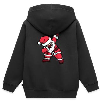 SANTA DAB - Sweat Premium à capuche zippé enfant bio - noir - Dos - AI Model Kid Male (0cm)