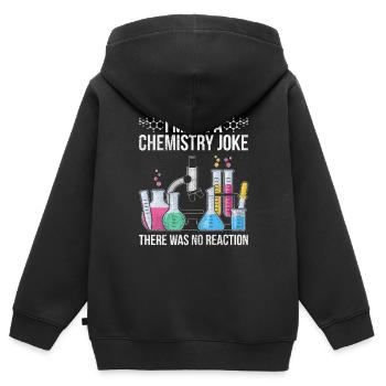 Chemie Witze - Kinder Premium Organic Zip Hoodie - Schwarz - Hinten - AI Model Kid Male (0cm)