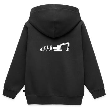Evolution des dragues pour excavatrice - Sweat Premium à capuche zippé enfant bio - noir - Dos - AI Model Kid Male (0cm)