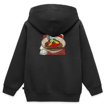Raton laveur - Sweat Premium à capuche zippé enfant bio - noir - Dos - AI Model Kid Male (0cm)