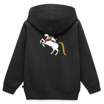 Jack Russell - Sweat Premium à capuche zippé enfant bio - noir - Dos - AI Model Kid Male (0cm)