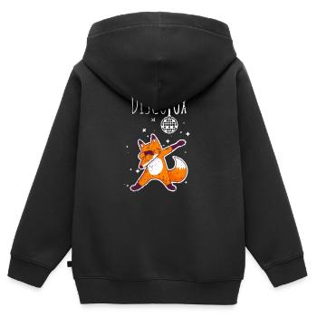 Discofox dance fox pour les danseurs - Sweat Premium à capuche zippé enfant bio - noir - Dos - AI Model Kid Male (0cm)