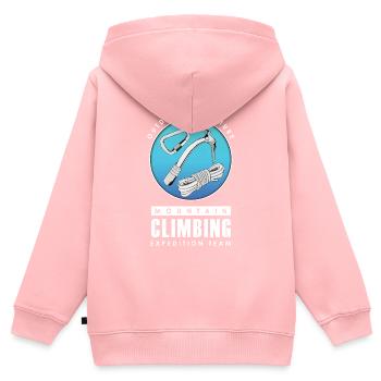 Expédition alpiniste - Sweat Premium à capuche zippé enfant bio - rose - Dos - AI Model Kid Female (0cm)