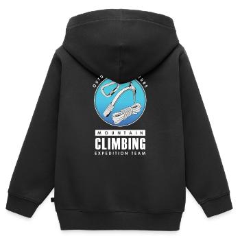 Bergsteiger Expedition - Kinder Premium Organic Zip Hoodie - Schwarz - Hinten - AI Model Kid Male (0cm)