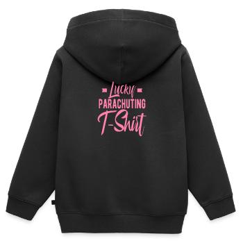 Parachutisme - Sweat Premium à capuche zippé enfant bio - noir - Dos - AI Model Kid Male (0cm)