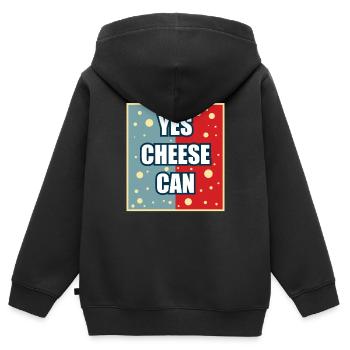 Yes Cheese Can - Kids Premium Organic Zip-up Hoodie - black - Back - AI Model Kid Male (0cm)