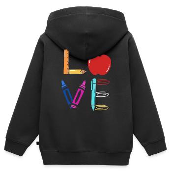 professeur - Sweat Premium à capuche zippé enfant bio - noir - Dos - AI Model Kid Male (0cm)