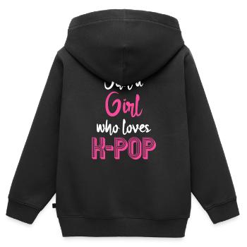 K-Pop - Sweat Premium à capuche zippé enfant bio - noir - Dos - AI Model Kid Male (0cm)