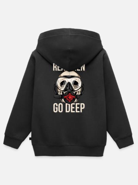 Duiker duiker schedel grappig cadeau - Kinder Premium zip hoodie biologisch - zwart