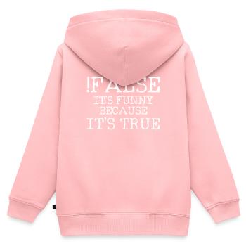 programmation informatique - Sweat Premium à capuche zippé enfant bio - rose - Dos - AI Model Kid Female (0cm)