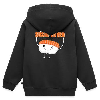 Sushi Lover - Kinder Premium Organic Zip Hoodie - Schwarz - Hinten - AI Model Kid Male (0cm)