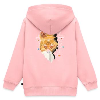 Polygon Fuchs - Kinder Premium Organic Zip Hoodie - Rosa - Hinten - AI Model Kid Female (0cm)