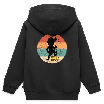 treasure hunters - Kids Premium Organic Zip-up Hoodie - black - Back - AI Model Kid Male (0cm)