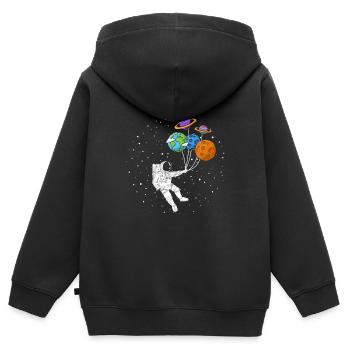 Astronaut Weltraum - Kinder Premium Organic Zip Hoodie - Schwarz - Hinten - AI Model Kid Male (0cm)