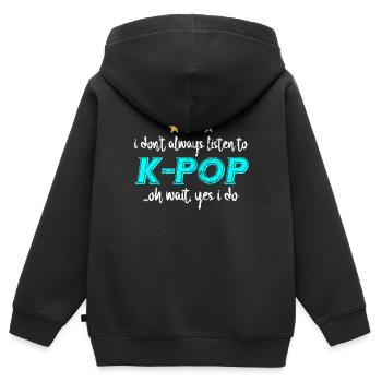 K-Pop - Kinder Premium Organic Zip Hoodie - Schwarz - Hinten - AI Model Kid Male (0cm)