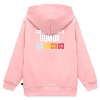 Humour sarcasme - Sweat Premium à capuche zippé enfant bio - rose - Dos - AI Model Kid Female (0cm)