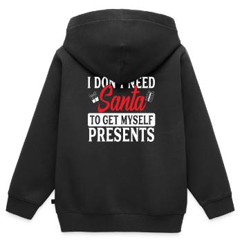 Anti Xmas - Kinder Premium Organic Zip Hoodie - Schwarz - Hinten - AI Model Kid Male (0cm)