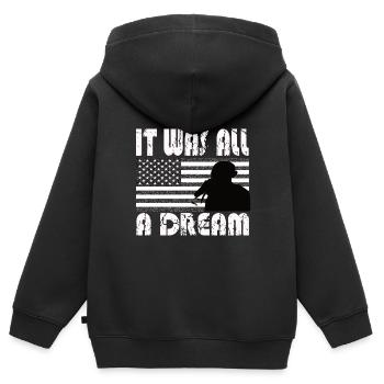 Hip Hop - Kinder Premium Organic Zip Hoodie - Schwarz - Hinten - AI Model Kid Male (0cm)