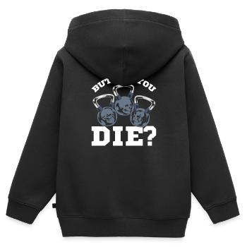 Kugelhantel Kettlebell Fitness Sport Training - Kinder Premium Organic Zip Hoodie - Schwarz - Hinten - AI Model Kid Male (0cm)