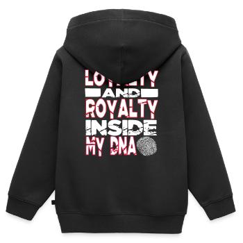 Loyalty and Royalty Inside My DNA Hip Hop Rap - Kinder Premium Organic Zip Hoodie - Schwarz - Hinten - AI Model Kid Male (0cm)