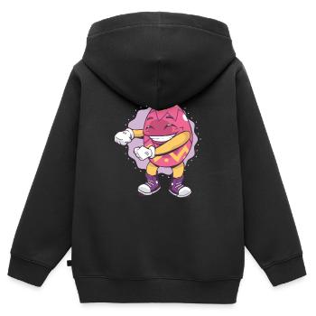 Osterei - Kinder Premium Organic Zip Hoodie - Schwarz - Hinten - AI Model Kid Male (0cm)