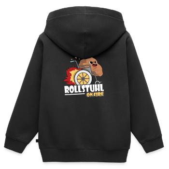 Rollstuhl Skating Kot Kackhaufen Humor Geschenk - Kinder Premium Organic Zip Hoodie - Schwarz - Hinten - AI Model Kid Male (0cm)