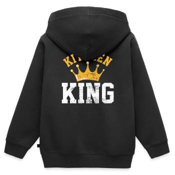 Koch Koch - Kinder Premium Organic Zip Hoodie - Schwarz - Hinten - AI Model Kid Male (0cm)