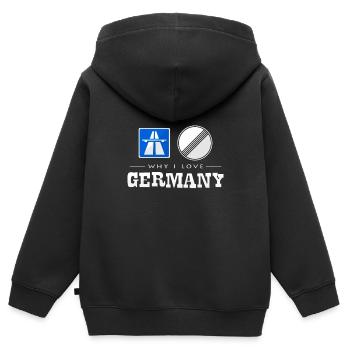 Deutschland - Kinder Premium Organic Zip Hoodie - Schwarz - Hinten - AI Model Kid Male (0cm)