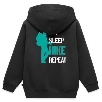 marche - Sweat Premium à capuche zippé enfant bio - noir - Dos - AI Model Kid Male (0cm)