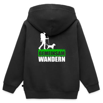 Wanderung Hund - Kinder Premium Organic Zip Hoodie - Schwarz - Hinten - AI Model Kid Male (0cm)