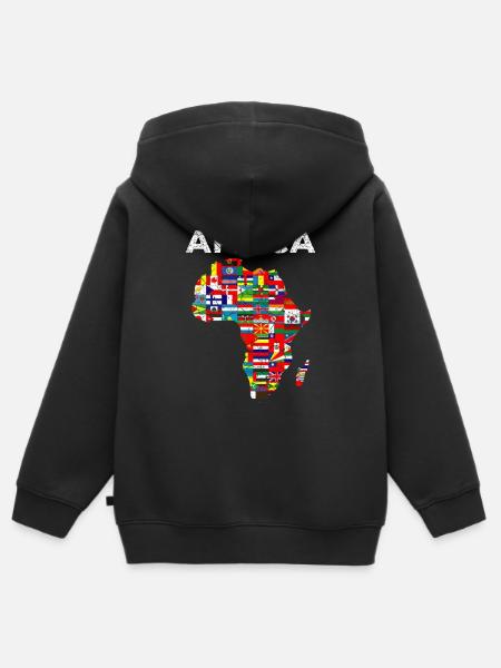 Africa Proud African Country Flag holiday - Kids Premium Organic Zip-up Hoodie - black