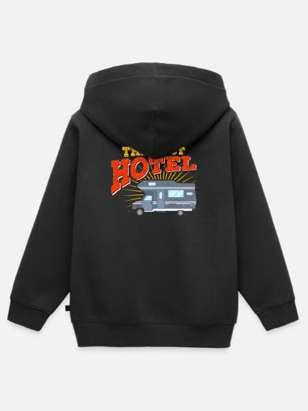 Camping caravan camper - Premium børne zip-hættetrøje økologisk - sort