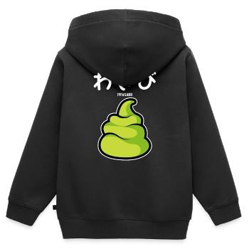 Wasabi Scharf Gewürz - Kinder Premium Organic Zip Hoodie - Schwarz - Hinten - AI Model Kid Male (0cm)