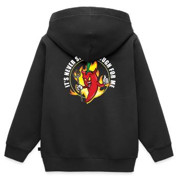 Chili Red Pepper Hot Spicy Meal - Kinder Premium Organic Zip Hoodie - Schwarz - Hinten - AI Model Kid Male (0cm)