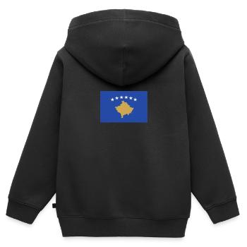 Kosovo Flag Flag Kosovar Pristina Albania - Kids Premium Organic Zip-up Hoodie - black - Back - AI Model Kid Male (0cm)